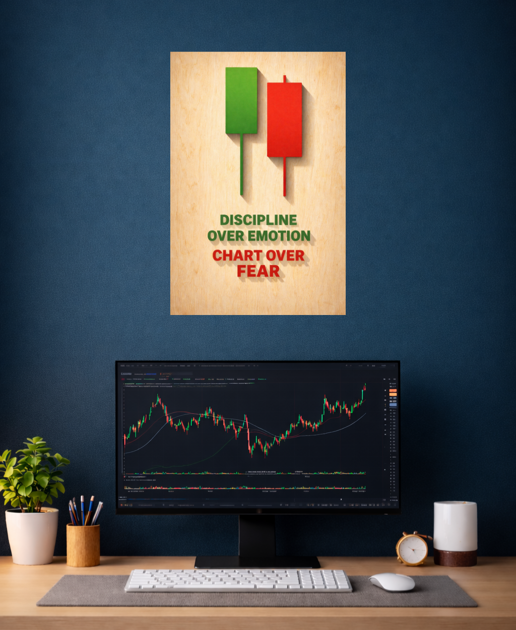 Discipline Over Emotion, Chart Over Fear Poster