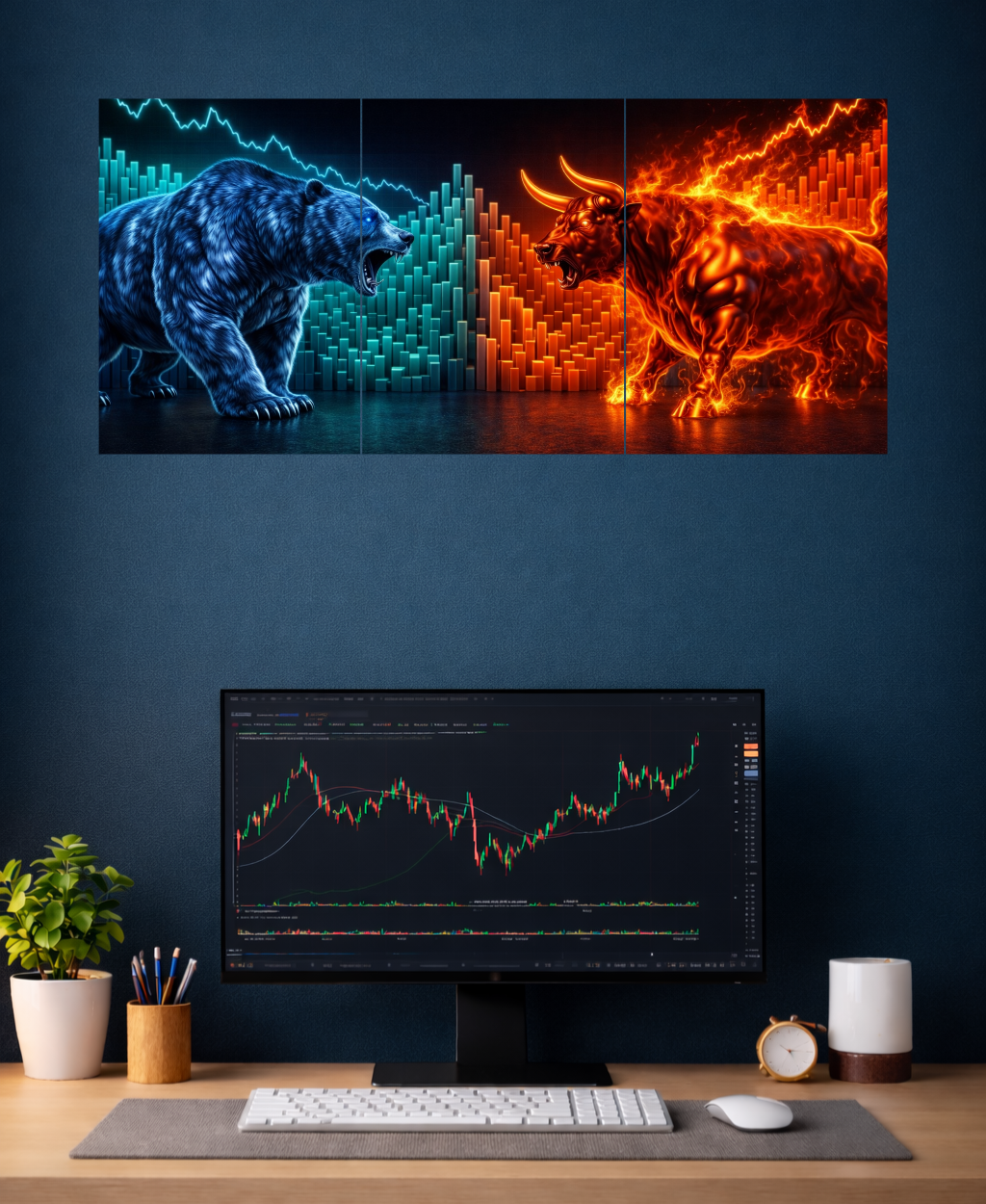 Bull and bear #3  Split Poster